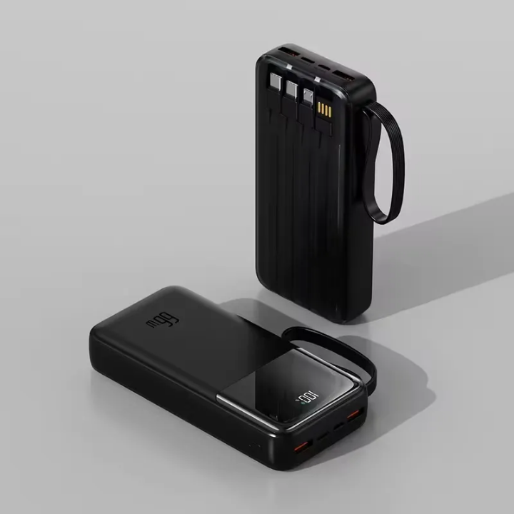 Fast Charging powerbank 20000mAh with inbuilt charging cables for all phones and USB charging ports