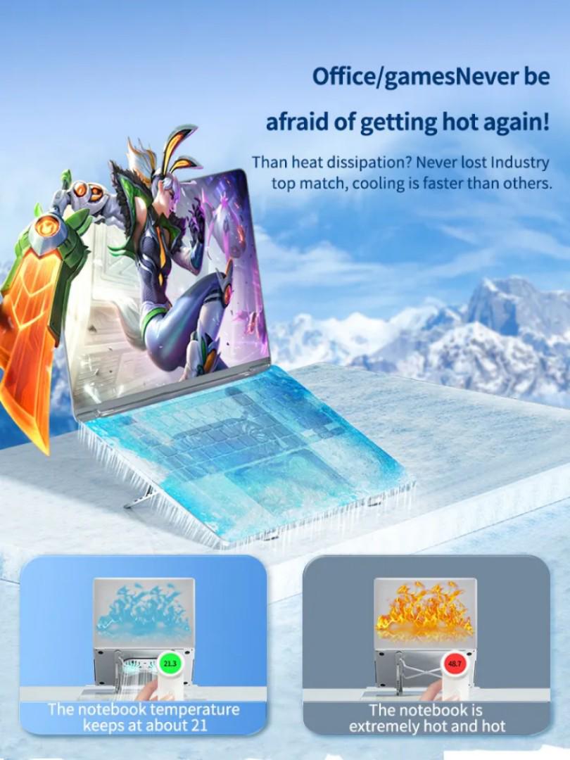 Laptop stand with cooling Fans 7 Levels Adjustable Aluminum Laptop Stand Laptop Cooling Pad with Cooling Fan