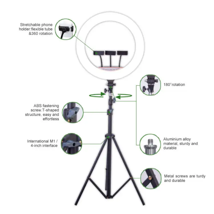 18 inch ring light with tripod stand huge super bright 18 inch ring light with tripod stand,remote,phone stand 18inch Ring Light for live streaming,make up application, video shooting, content creatio