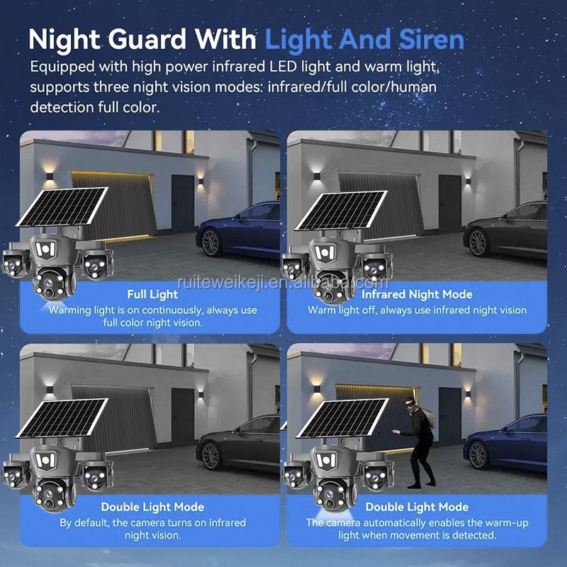 SOLAR CCTV CAMERA 4G Triple lens Solar cctv camera all PTZ 3lens camera with motion detection,2way communication,360 degree rotation waterproof camera with solar panel 4g solar cctv camera