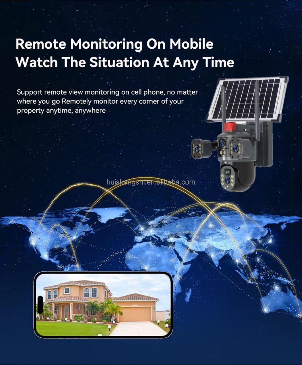 4g solar cctv camera 3Lens 3Screen 4G Outdoor Solar Camera Wireless 4G  IP Cameras PIR Auto Tracking Solar Security CCTV Surveillance Camera