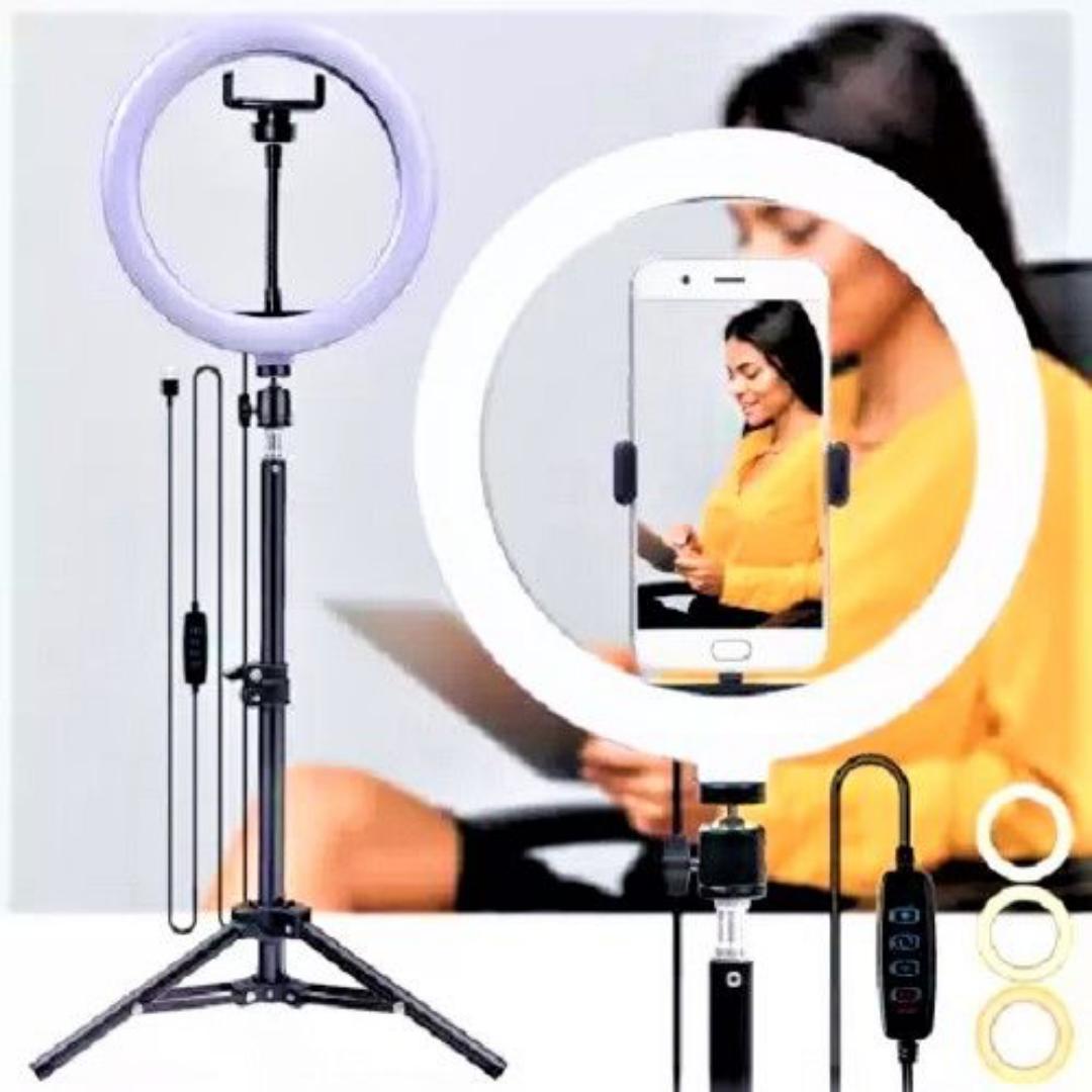 12inch ring light for TikTtok and Youtube With (210CM) Tripod Stand for live streaming, TikTok, podcast, YouTubers, make up application,studio and salon lighting, adjustable brightness levels,foldable