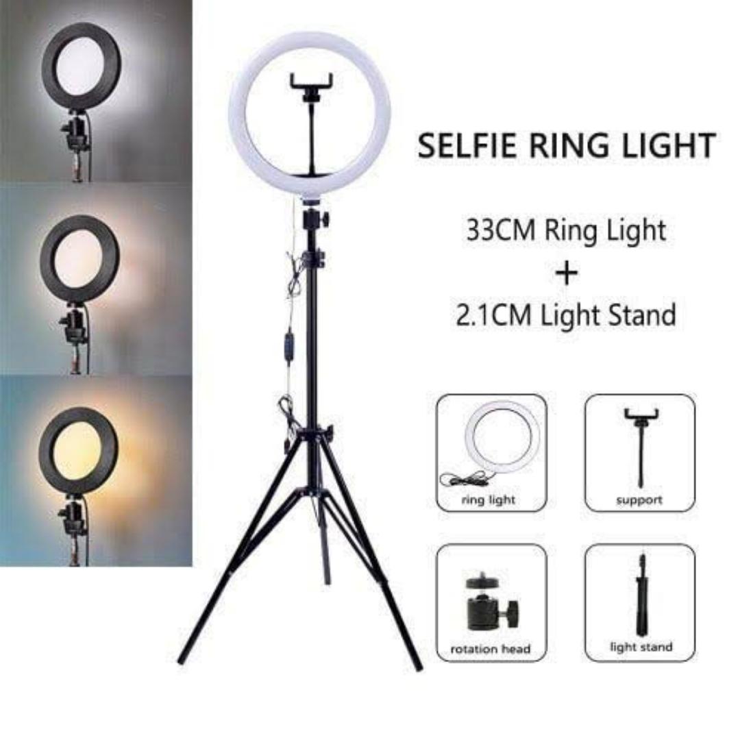 12inch ring light for TikTtok and Youtube With (210CM) Tripod Stand for live streaming, TikTok, podcast, YouTubers, make up application,studio and salon lighting, adjustable brightness levels,foldable
