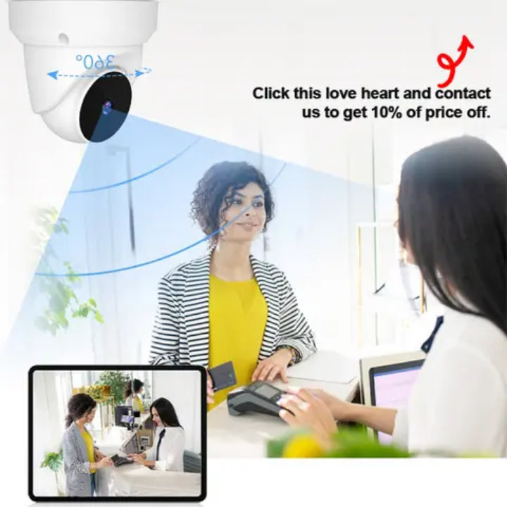 5MP WIFI CCTV CAMERA SUPER CLEAR VIDEO&AUDIO 360° ROTATING,2 WAY TALKING,SEE EVERYTHING LIVE ON PHONE, MOTION TRACKING,TEXTS NOTIFICATIONS,NIGHT VISION, SUPPORT SD CARD AND CLOUD STORAGE,SIREN, WIRELE