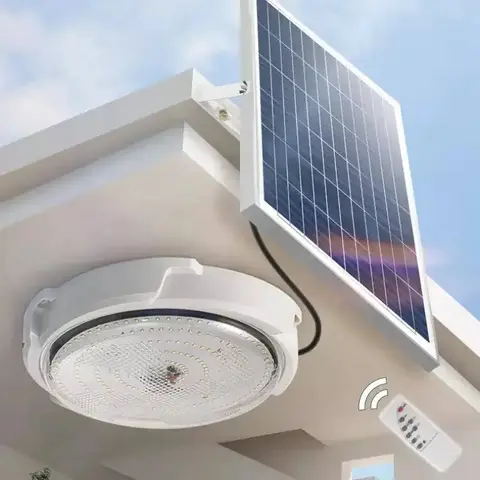 100W Solar ceiling light solar powered indoor & corridor balcony light remote control 100W energy saving ceiling light