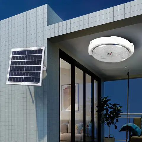 100W Solar ceiling light solar powered indoor & corridor balcony light remote control 100W energy saving ceiling light