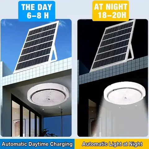 100W Solar ceiling light solar powered indoor & corridor balcony light remote control 100W energy saving ceiling light