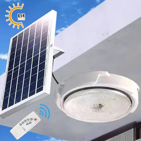 100W Solar ceiling light solar powered indoor & corridor balcony light remote control 100W energy saving ceiling light