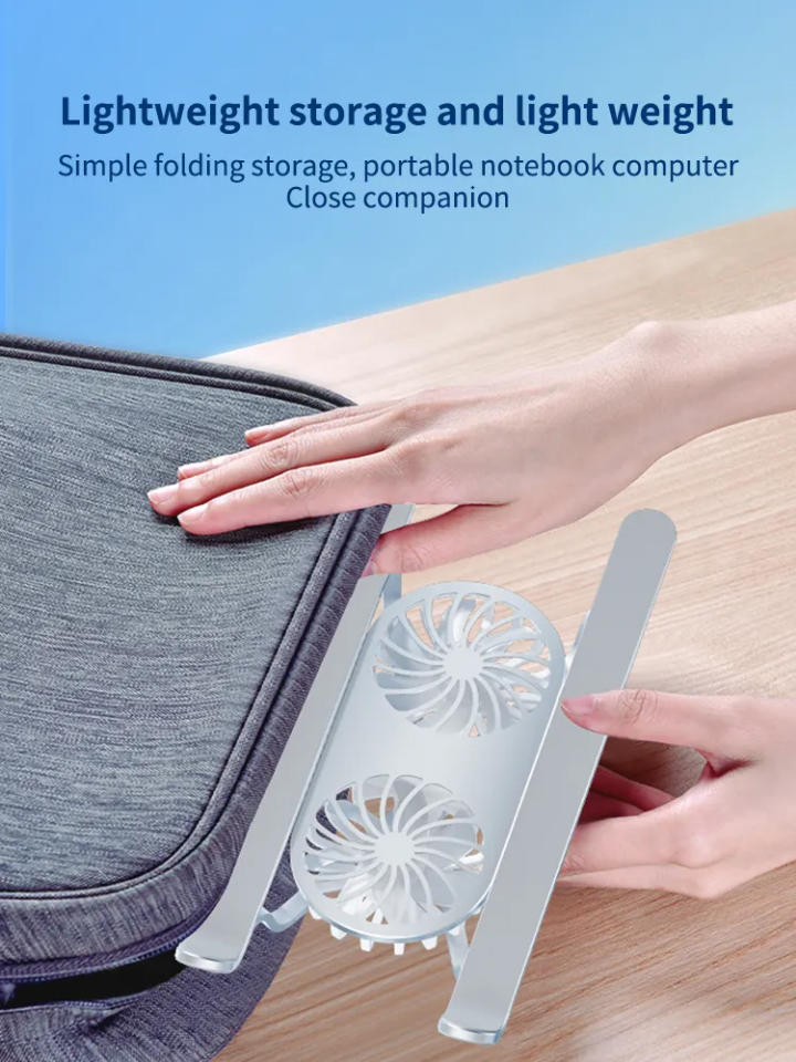 Laptop stand with cooling fans foldable stable strong laptop stand with cooling fans high quality metallic laptop stand