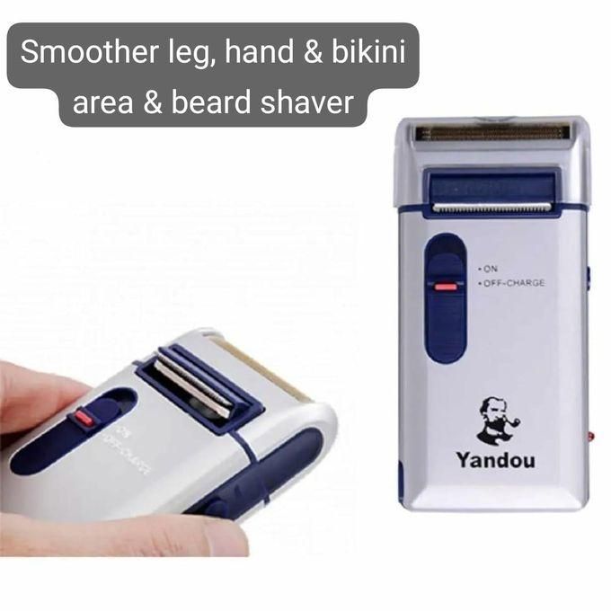 Yandou Beard & Body Smoother – Portable Rechargeable Electric Shaver for Men & Women.Whether you're trimming your beard, smoothing body hair, or touching up before a trip, this portable shaver has you