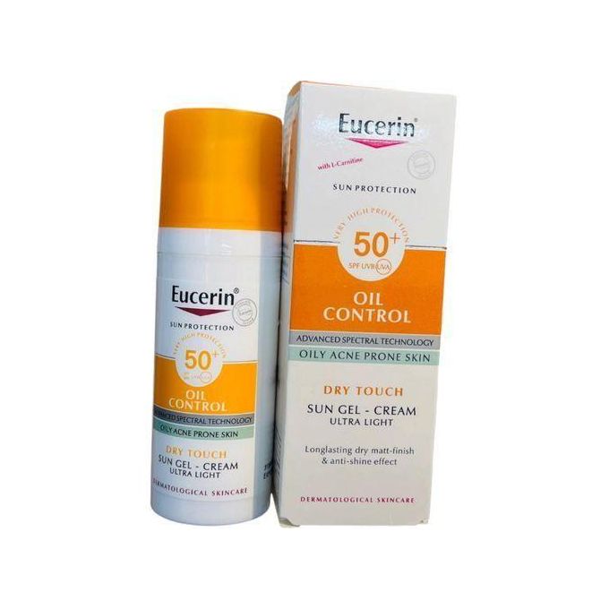 Eucerin OIL ACNE CONTROL SPF 50 Dry Touch Sun Gel Cream Matt Finish Anti Shine Sunscreen. Ideal For: Daily use on oily, blemish-prone, or sensitive skin types. Helps Prevent and Reduce Dark Spots. ant