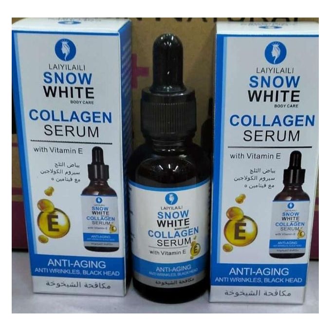 Snow White Collagen Serum with vitamin E For Anti-wrinkle,Anti-aging ,Clears Blackhead. care for sensitive skin and strengthen skin protection mechanism. The ability to retain moisture in the cuticle