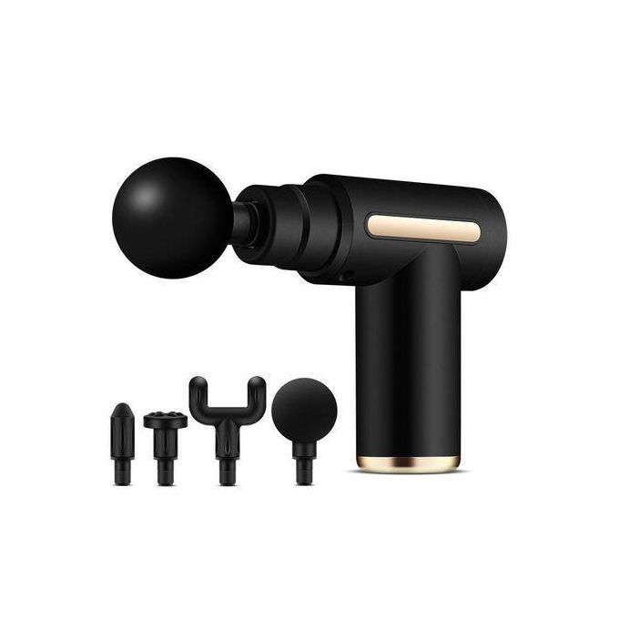 4 heads physiotherapy rechargeable Massage gun - 6 speed. Muscle Relief & Recovery: Helps relieve soreness from lactic acid build-up after workouts; ideal for fitness enthusiasts, office workers, and