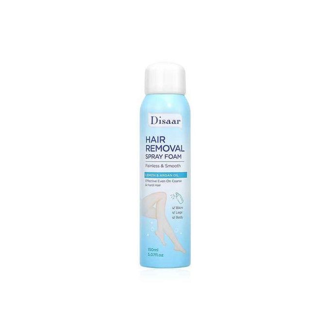 Disaar Hair Removal Spray Foam Painless Smooth & Effective for Legs, Hands, Bikini, and Armpits. Specially formulated with rose and lemon extracts, this gentle yet effective spray removes unwanted hai