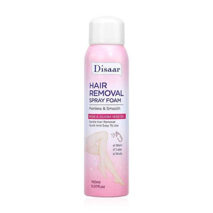 Disaar Hair Removal Spray Foam Painless Smooth & Effective for Legs, Hands, Bikini, and Armpits. Specially formulated with rose and lemon extracts, this gentle yet effective spray removes unwanted hai
