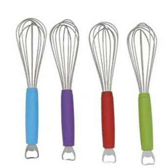1Pc Stainless Steel Whisk Mixer with opener Wire Cake Egg Frother Beater Baking Tools Kitchen Tool.