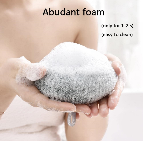 1pc Bath Shower Sponges , Reusable Exfoliating Loofahs Shower Balls with Sucket, Easy to Hanging & Washing, Skin Care Shower Sponges, Scrub Mesh Body Beauty Brush Ball for Women and Men
