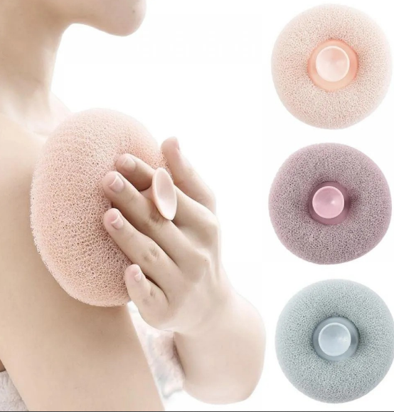 1pc Bath Shower Sponges , Reusable Exfoliating Loofahs Shower Balls with Sucket, Easy to Hanging & Washing, Skin Care Shower Sponges, Scrub Mesh Body Beauty Brush Ball for Women and Men