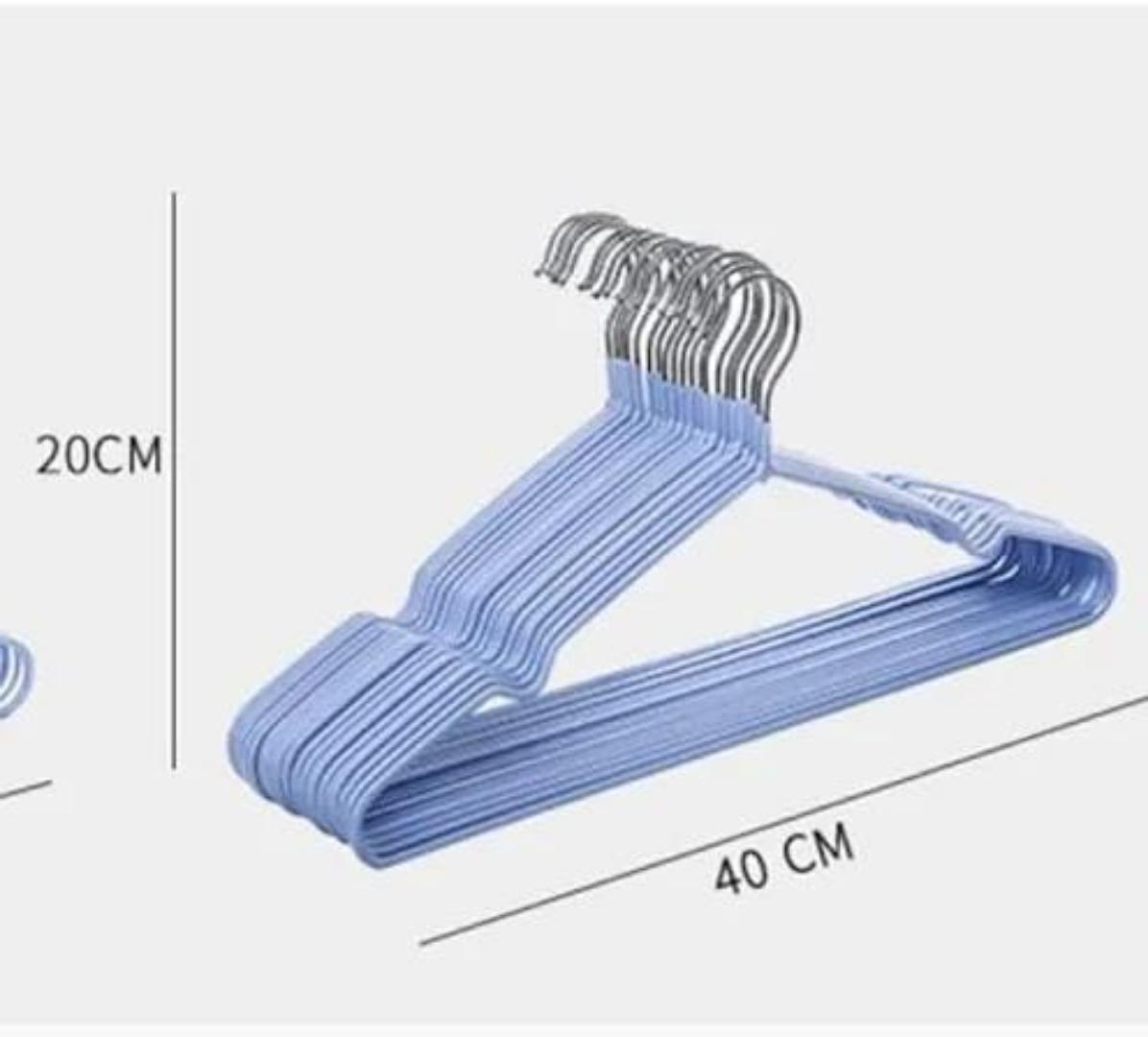 10PCS Strong Clothes Hanger Stainless Steel with rubber, Rubber coated hanger,  coating non-slip Drying Hanger Metal Coat Hanger with rubber coating, suit, blouse, jacket hanger shirt hanger polyester