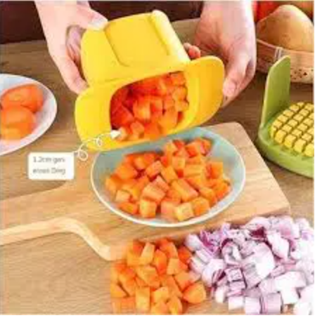MULTIFUNCTIONAL VEGETABLE CHOPPER FRENCH FRIES CUTTER - HOUSEHOLD HAND PRESSURE ONION DICER CUCUMBER POTATO SLICER