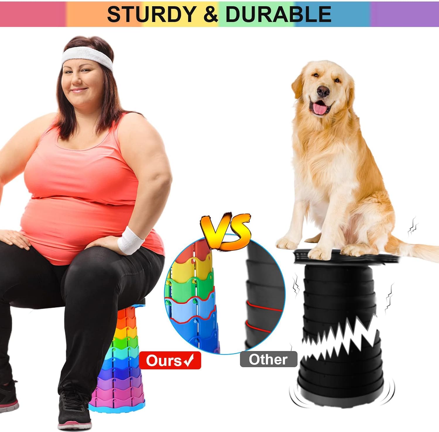 Foldable  Portable Stool , Retractable Stool for Adults, Upgraded Collapsible Folding Seats
