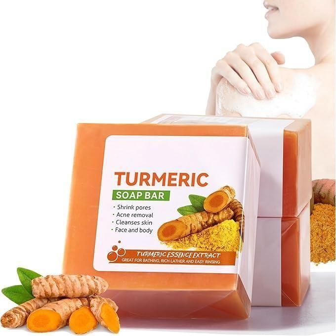 SADOER Glowing Skin Turmeric Skincare Set ,Include Face Cleanser- Turmeric Oil Serum-Toner-Face Cream- Soap-3*Sheet Mask For Dark Spot Corrector Remover Anti Aging Firming(Set)