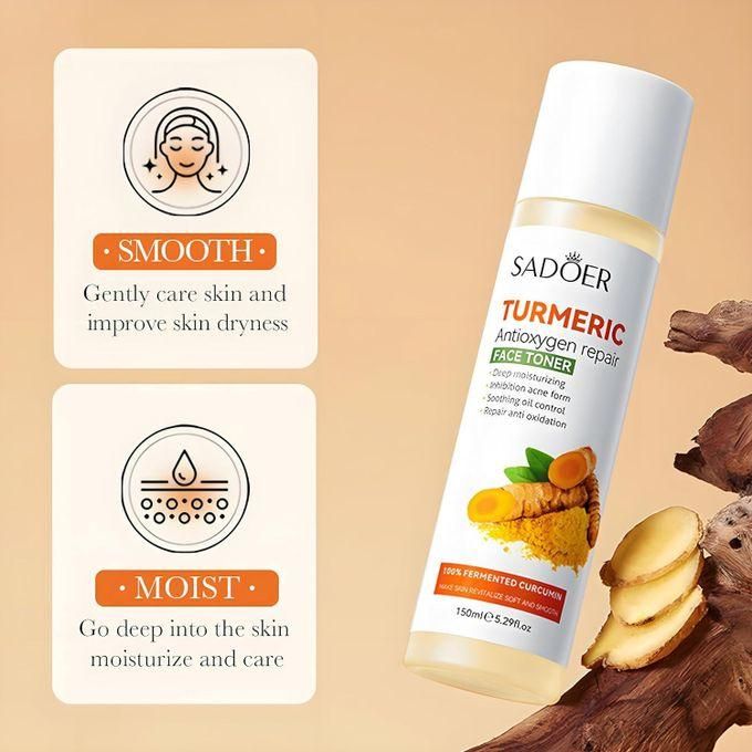 SADOER Glowing Skin Turmeric Skincare Set ,Include Face Cleanser- Turmeric Oil Serum-Toner-Face Cream- Soap-3*Sheet Mask For Dark Spot Corrector Remover Anti Aging Firming(Set)