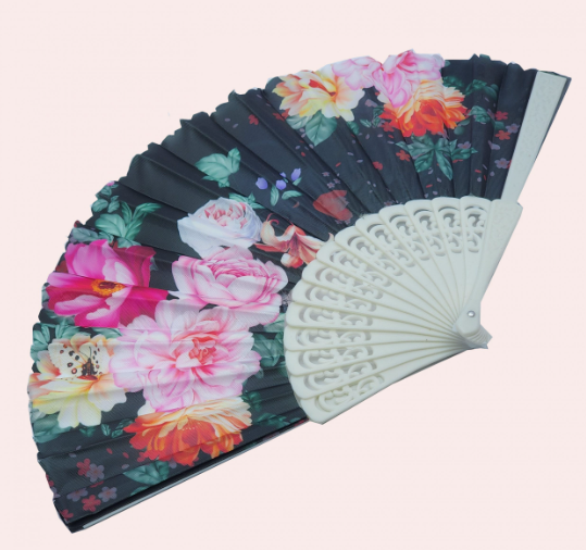 Fan Flower Fan hand held wedding fan occassion fan women gift fan  summer fan classic fan random colours
