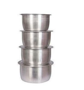 Generic 4Pcs Set Of Stainless Aluminum Sufuria Size 1 2 3 4 -without  Lids