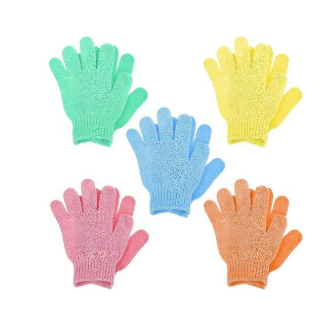 bathing gloves Shower Exfoliating Bath Gloves Dead Skin Remover Body Exfoliator Scrub Body Wash Scrubber Custom Nylon Five Fingers Mitt Massage Gloves For Bathing
