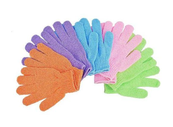 bathing gloves Shower Exfoliating Bath Gloves Dead Skin Remover Body Exfoliator Scrub Body Wash Scrubber Custom Nylon Five Fingers Mitt Massage Gloves For Bathing