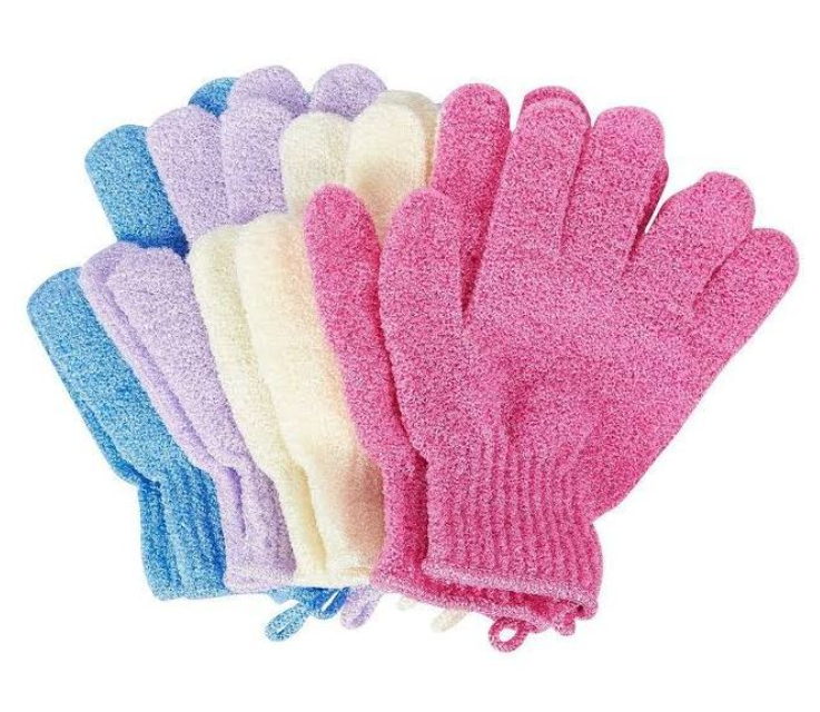 bathing gloves Shower Exfoliating Bath Gloves Dead Skin Remover Body Exfoliator Scrub Body Wash Scrubber Custom Nylon Five Fingers Mitt Massage Gloves For Bathing