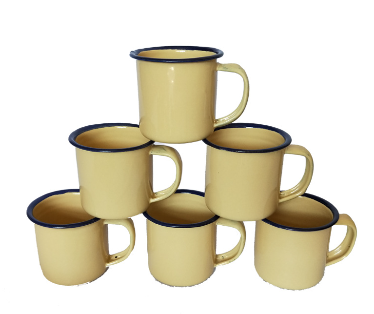 Tea mug Vintage Enamel Cups 300ML metal cups
 quality cups Tea Milk Coffee  Cups 6PCS