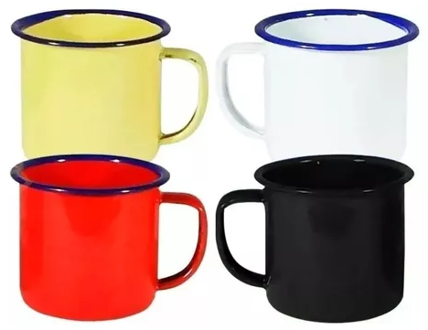 Tea mug Vintage Enamel Cups 300ML metal cups
 quality cups Tea Milk Coffee  Cups 6PCS