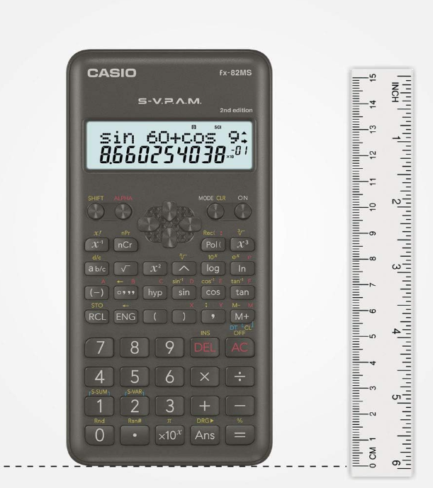 Casio FX-82MS 2nd Edition Scientific Calculator Standard Scientific Calculator Calculator with 2-Line Display | 10-Digit LCD, Trig, Stats, Fractions | Ideal for High School Algebra, Trigonometry &Test