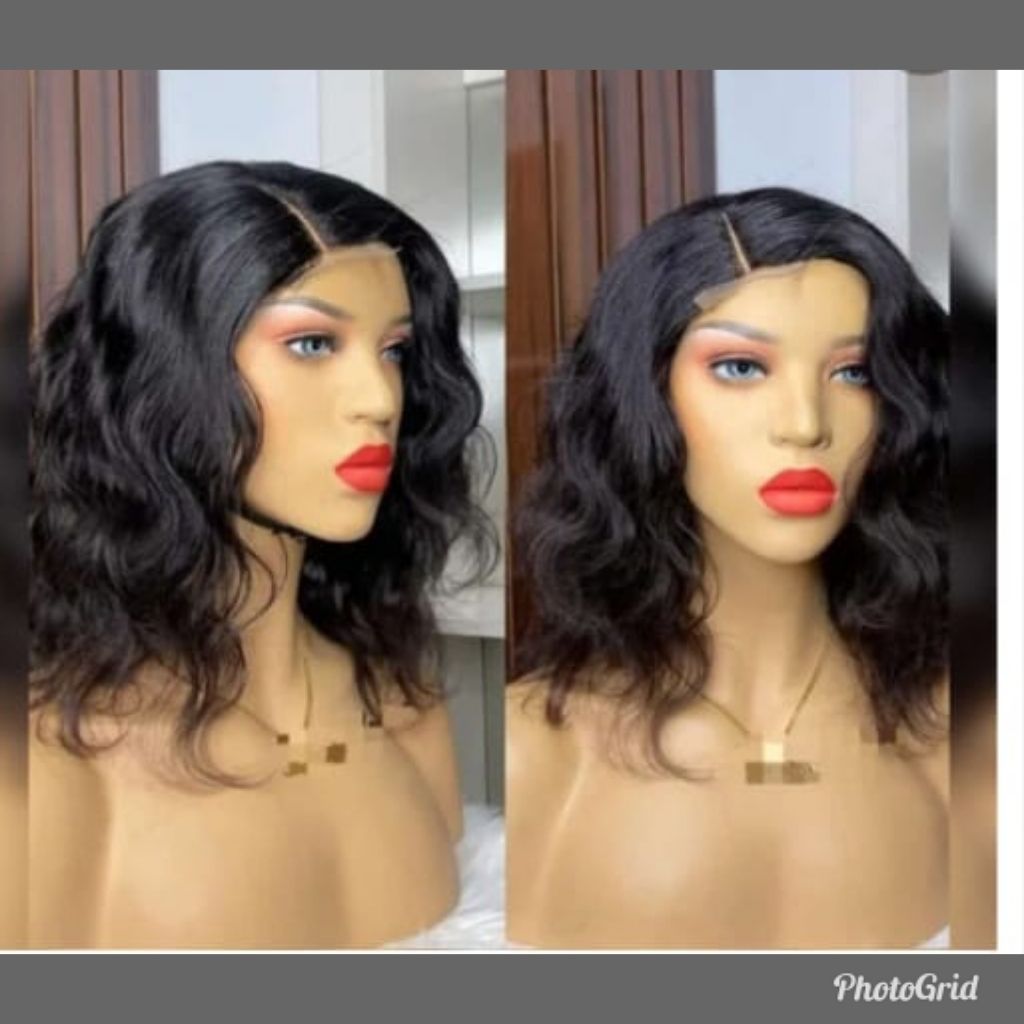 Body wave Semi human hair wig