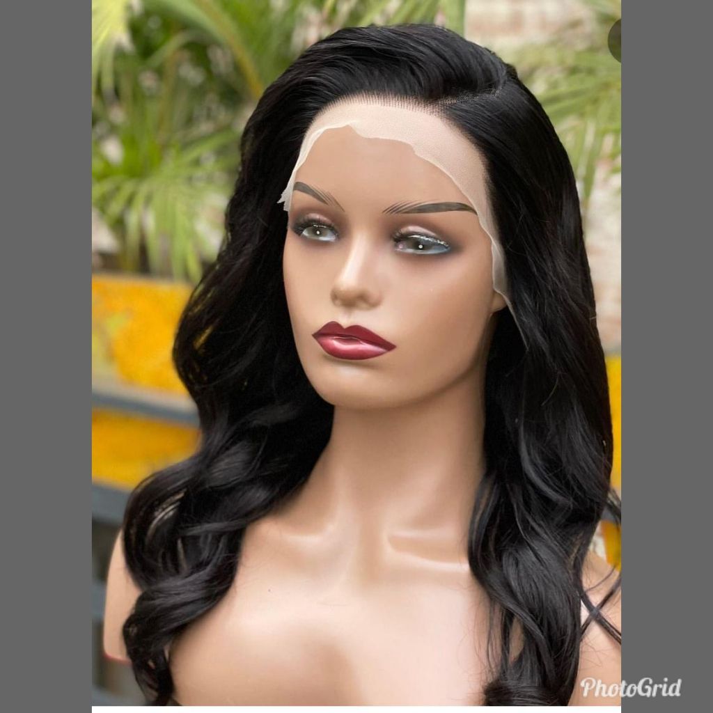 Body wave Semi human hair wig