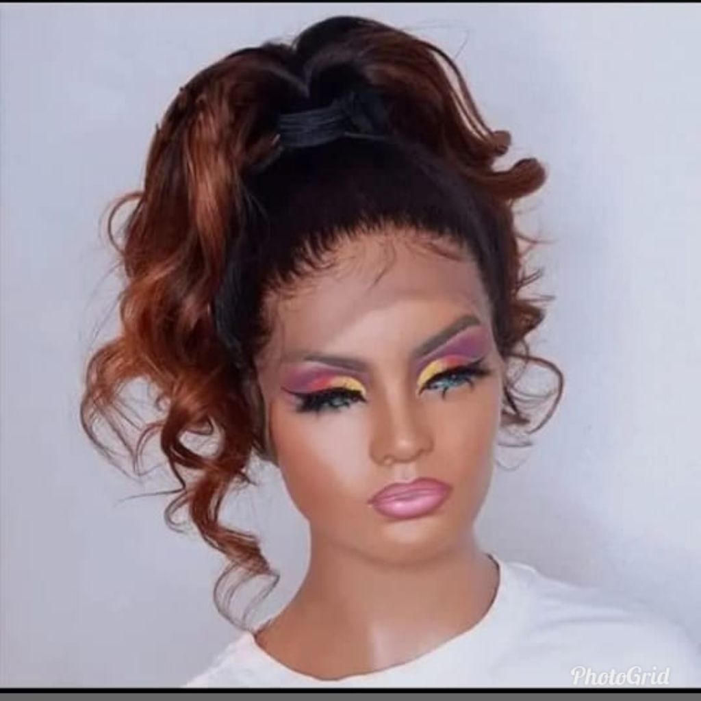 Body wave Semi human hair wig