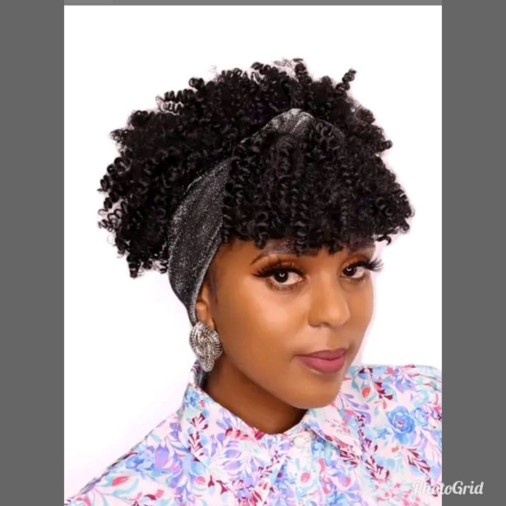 Head band Semi human hair wig