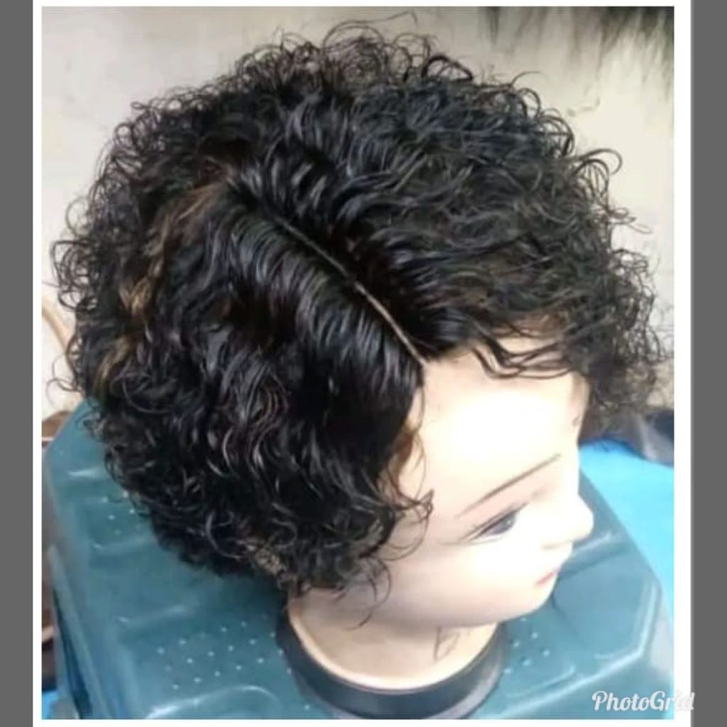 Curly human hair wig