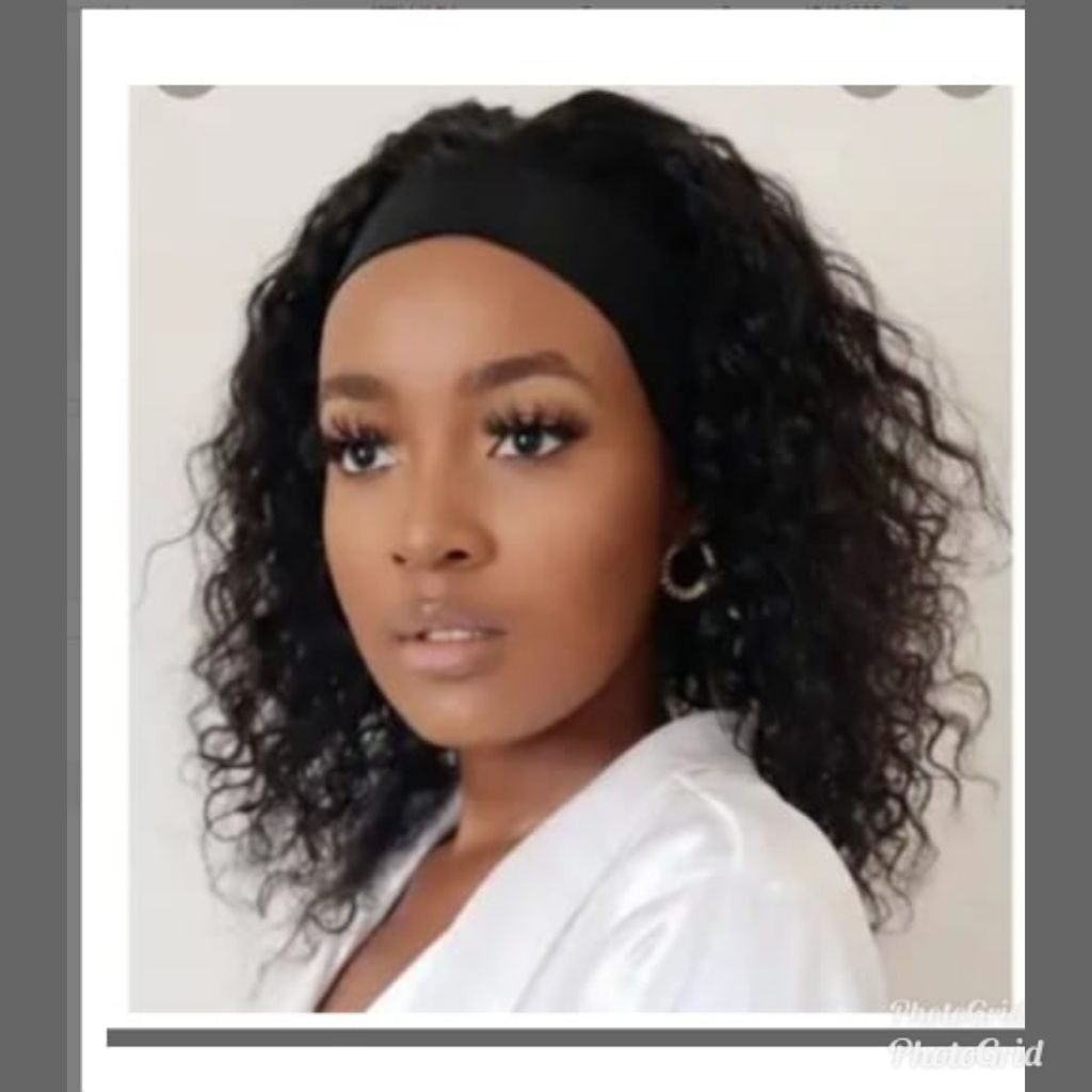 Curly semi human Head band wig