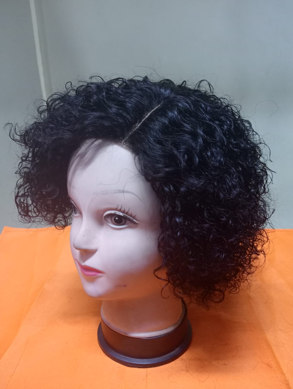 Human blend water curl wig