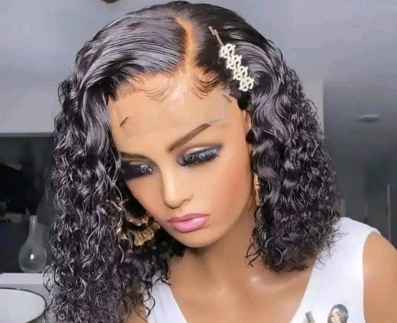 water curl human frontal wig