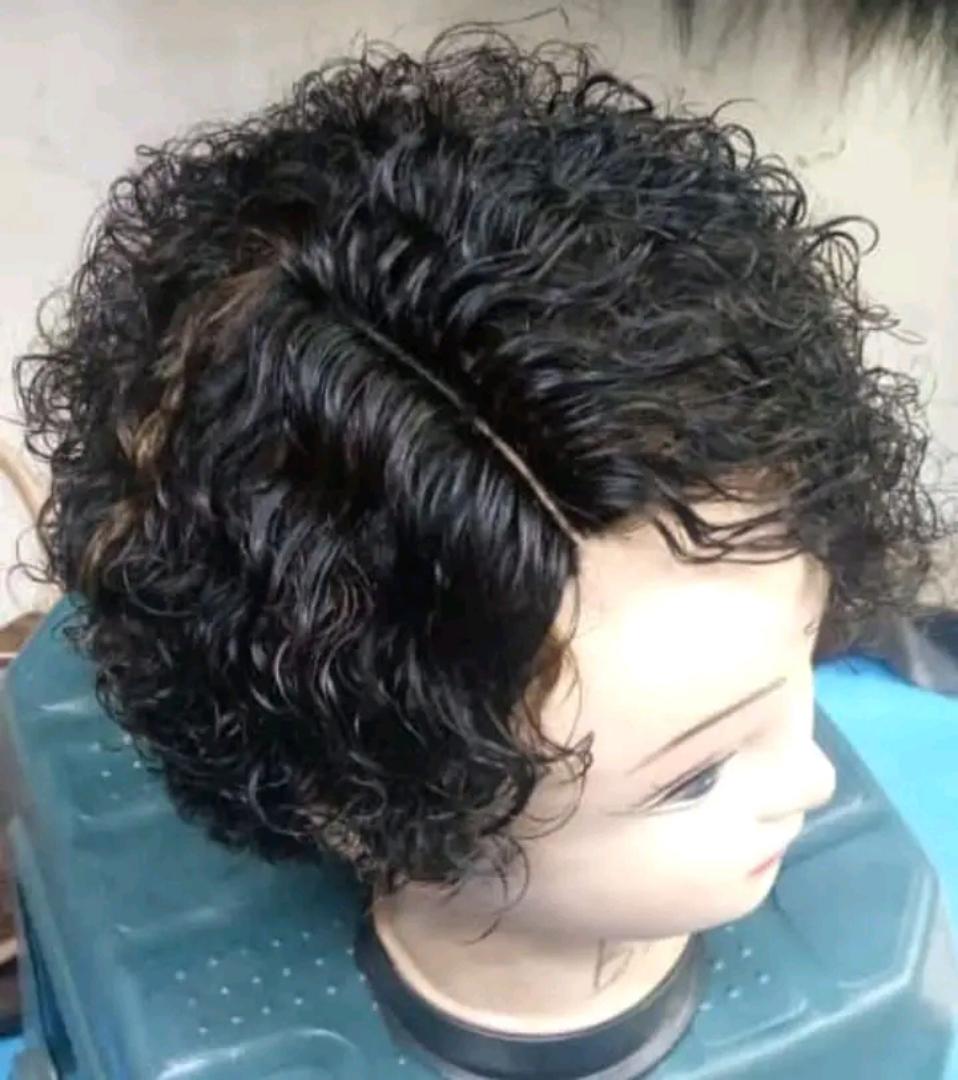 curly Water curl human hair wig