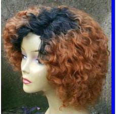 water curl human blend hair wig