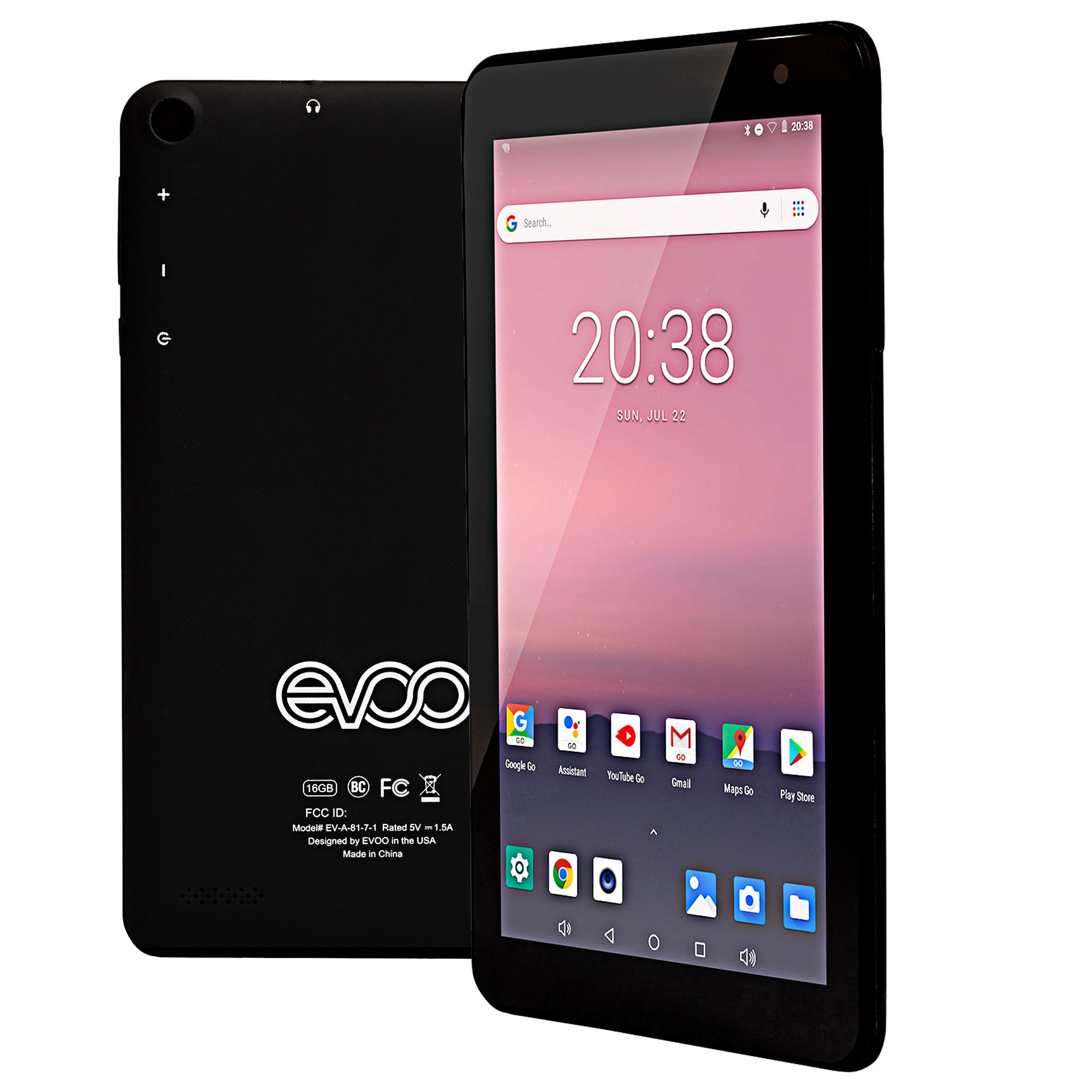 ( DOES NOT SUPPORT SIM ) Brand New EVOO 7" Android Tablet Quad Core 16GB Storage Micro SD Slot Dual Cameras Android 8.1 Go Edition Tablet PC