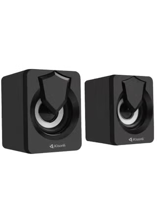 Kisonli A-808 Speaker Audio Desktop Home Woofer Wired Usb Driven Multimedia Small Speaker Portable Speaker Bluetooth Wireless Speaker Laptop Speaker Computer Speakers