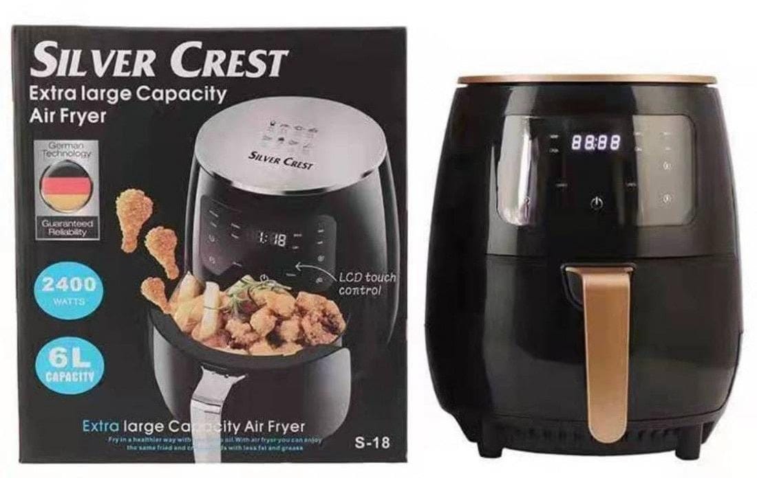 6 ltrs silver crest , Air Fryer Healthier Oil Free Fryer And Fries Maker, High quality non-stick pan liner.