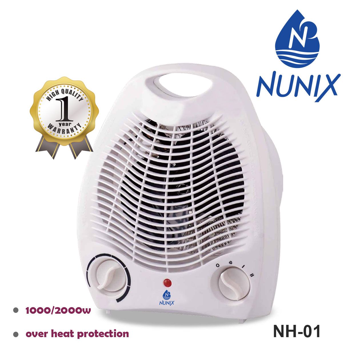 Nunix Room Heater With A Fan With Automatic Temperature Control