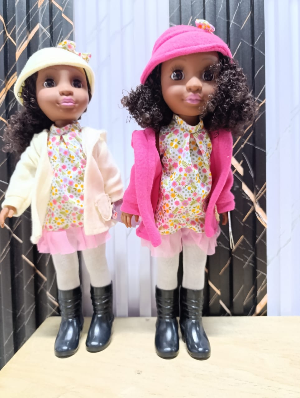 NEW LARGE AFRICAN DOLL , 37 CM TALL - The baby's shoulder joints can move and poseable; so you can rotate them when dressing the doll.
Has a realistic looking, brown eyes, beautiful hair, real looking